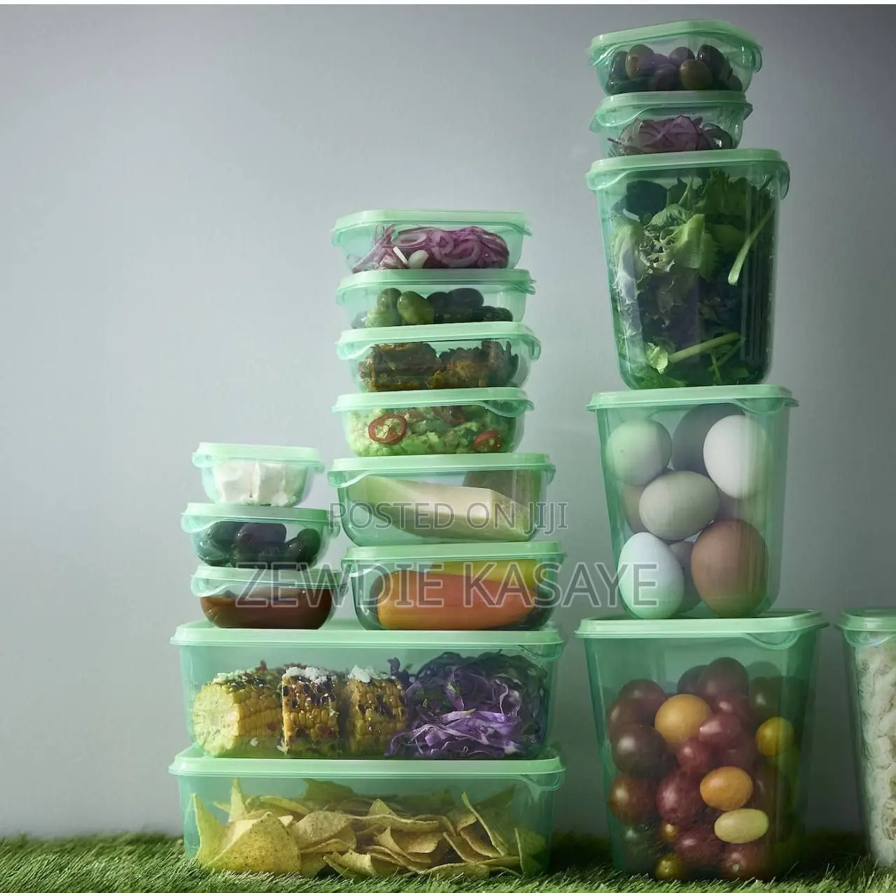 Ikea Food Container, Set of 17, Green