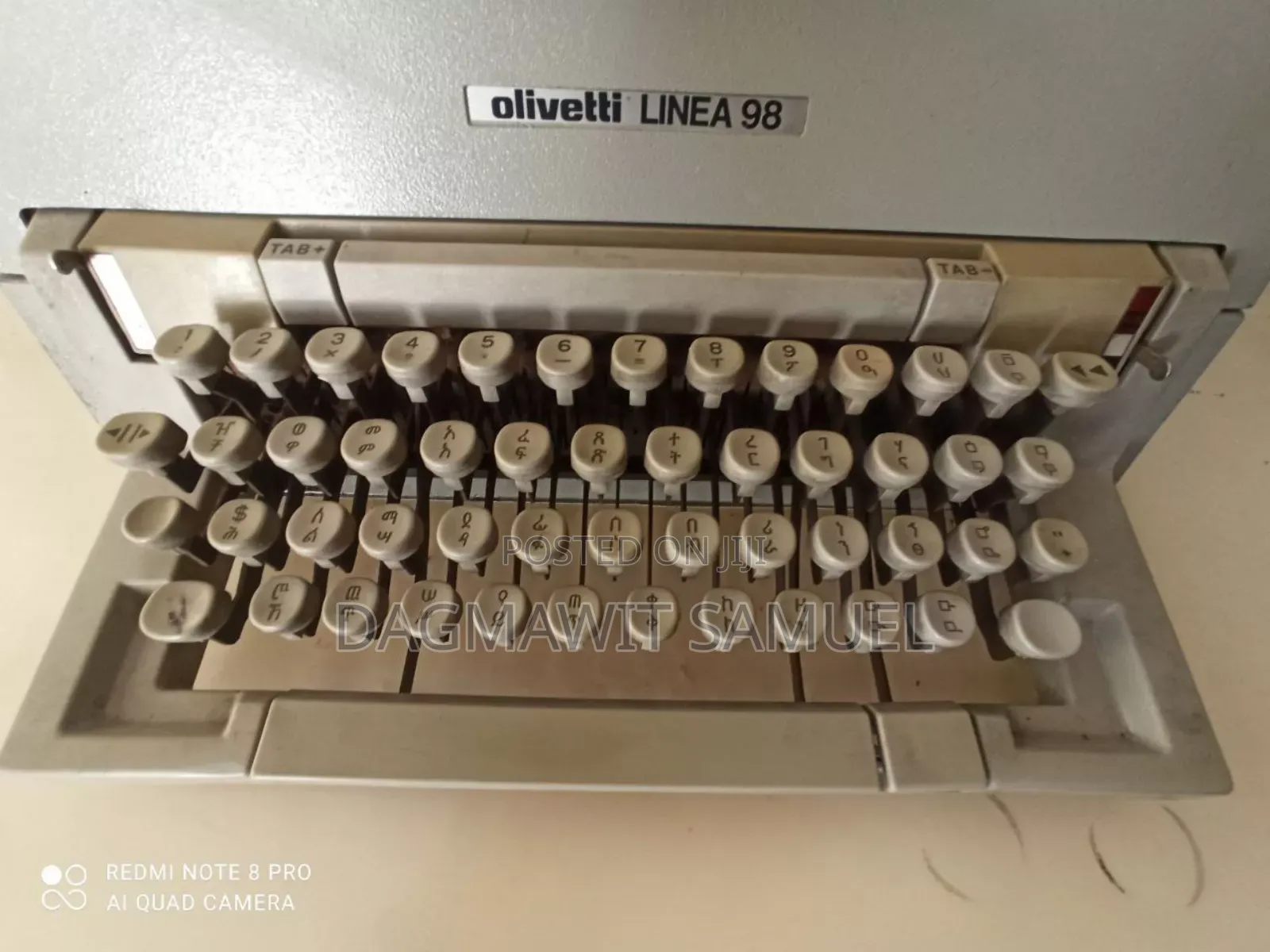 Rare Amharic Keyboard Olivetti Linea 98 - Amharic