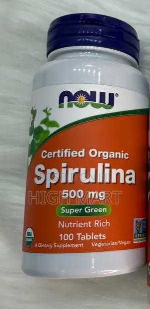 Now Food Supplement Organic Spirulina 500mg