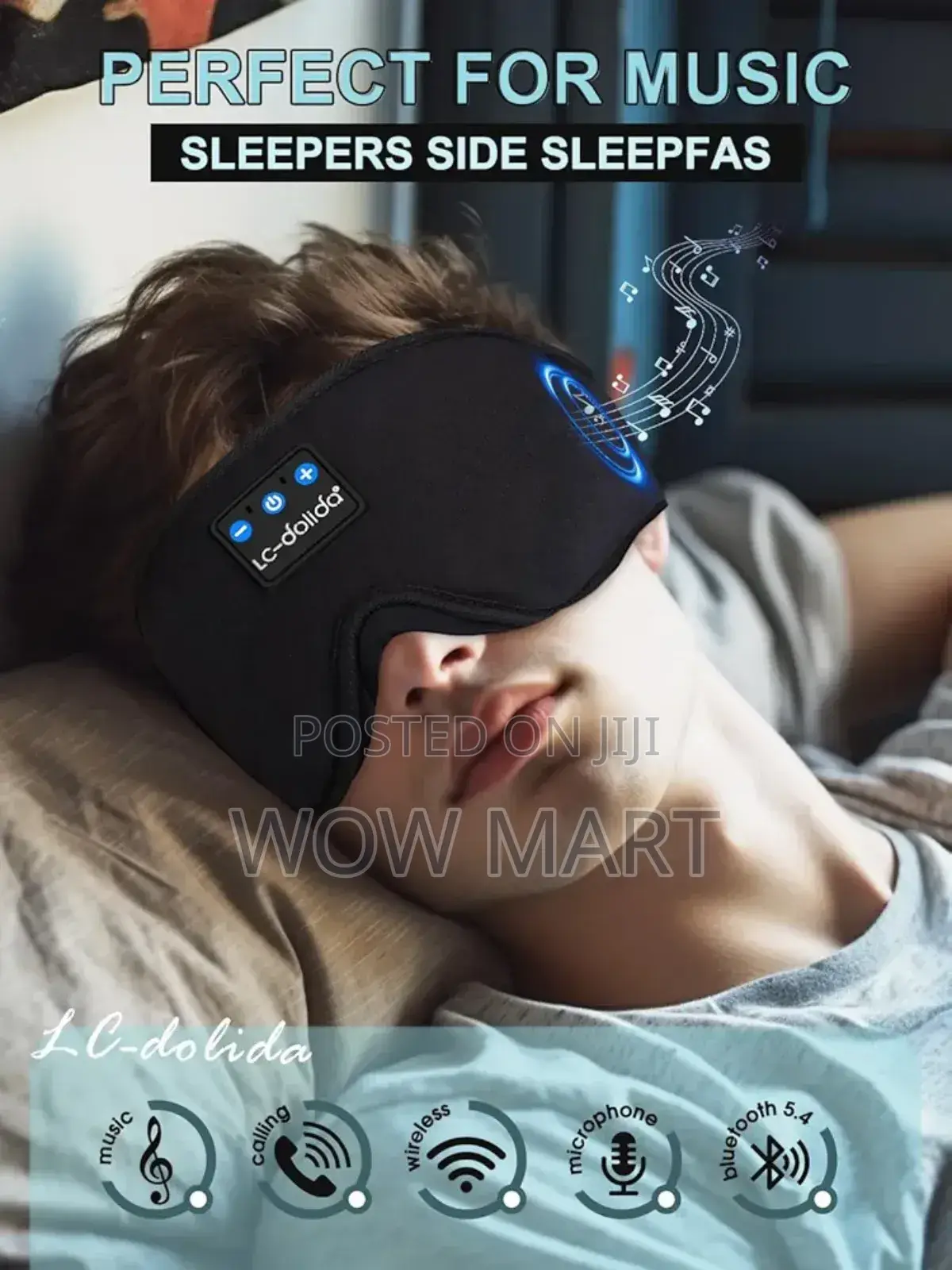 Lc-dolida Bluetooth Sleep Mask With Integrated Headphones