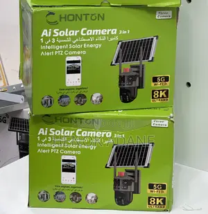 Honton Triple Lens 360 Degrees and Solar Panel Security Camera