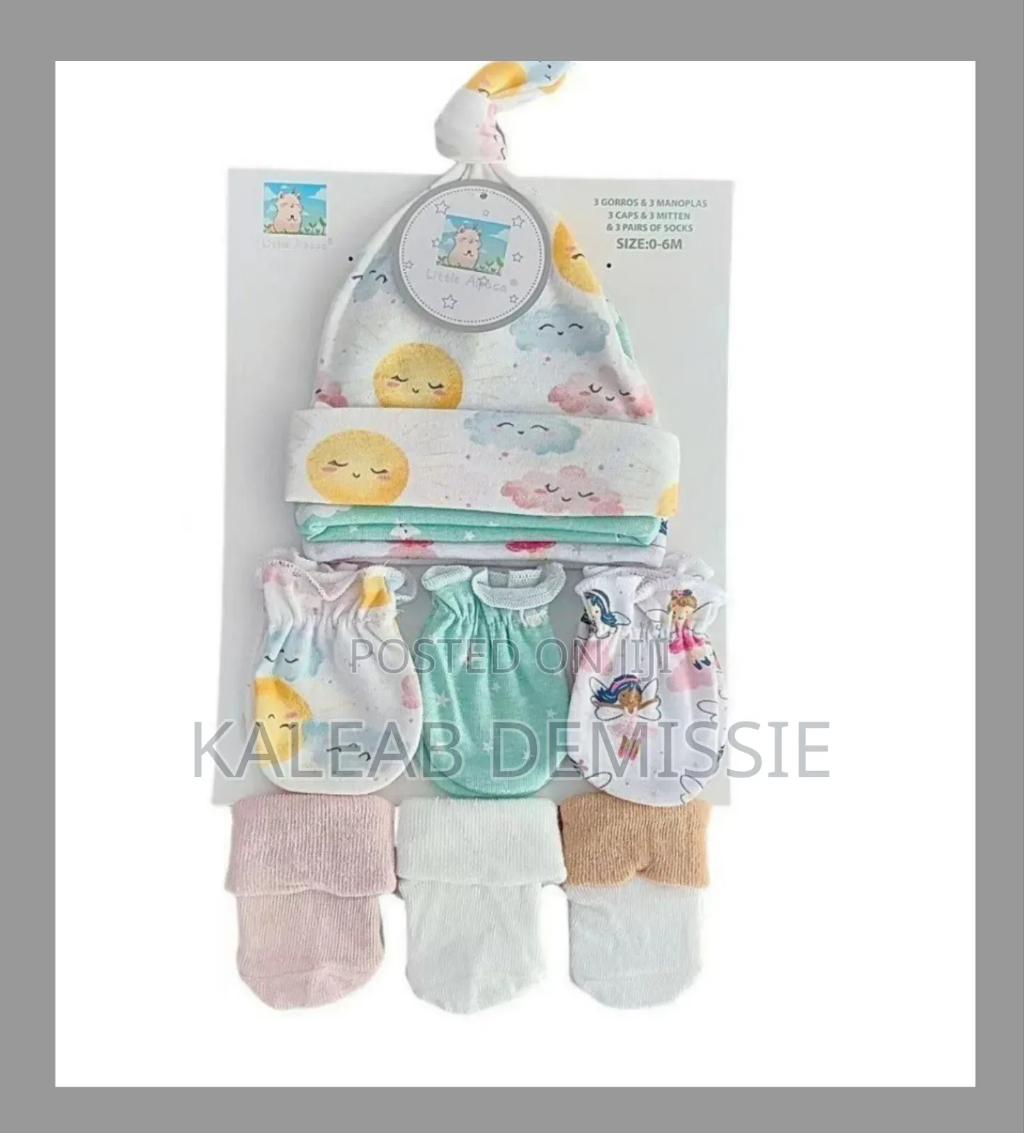 9ፍሬ (3ኮፍያ 3ካልሲ 3 ጓንት)