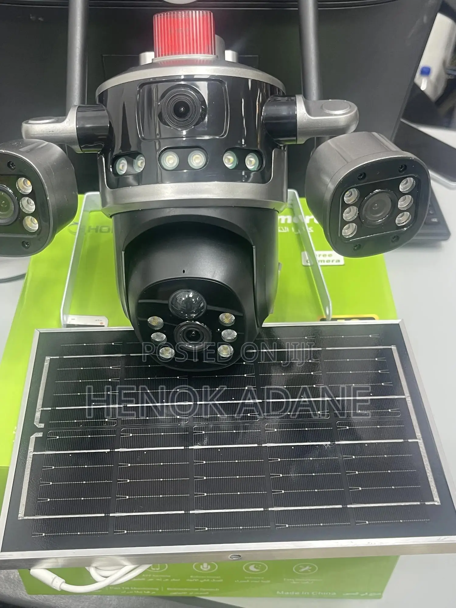 Honton Triple Lens 360 Degrees and Solar Panel Security Camera