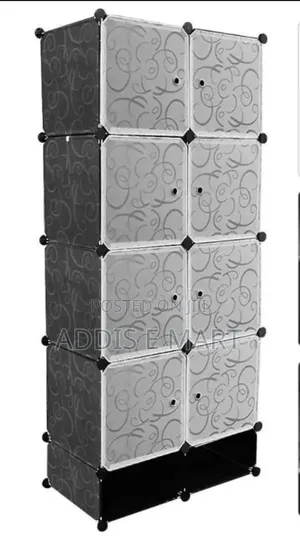 Plastic and Metal Cubic Cloth Cabinet