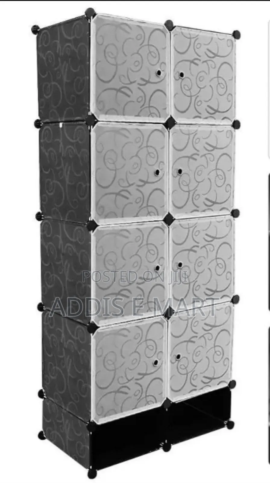 Plastic and Metal Cubic Cloth Cabinet