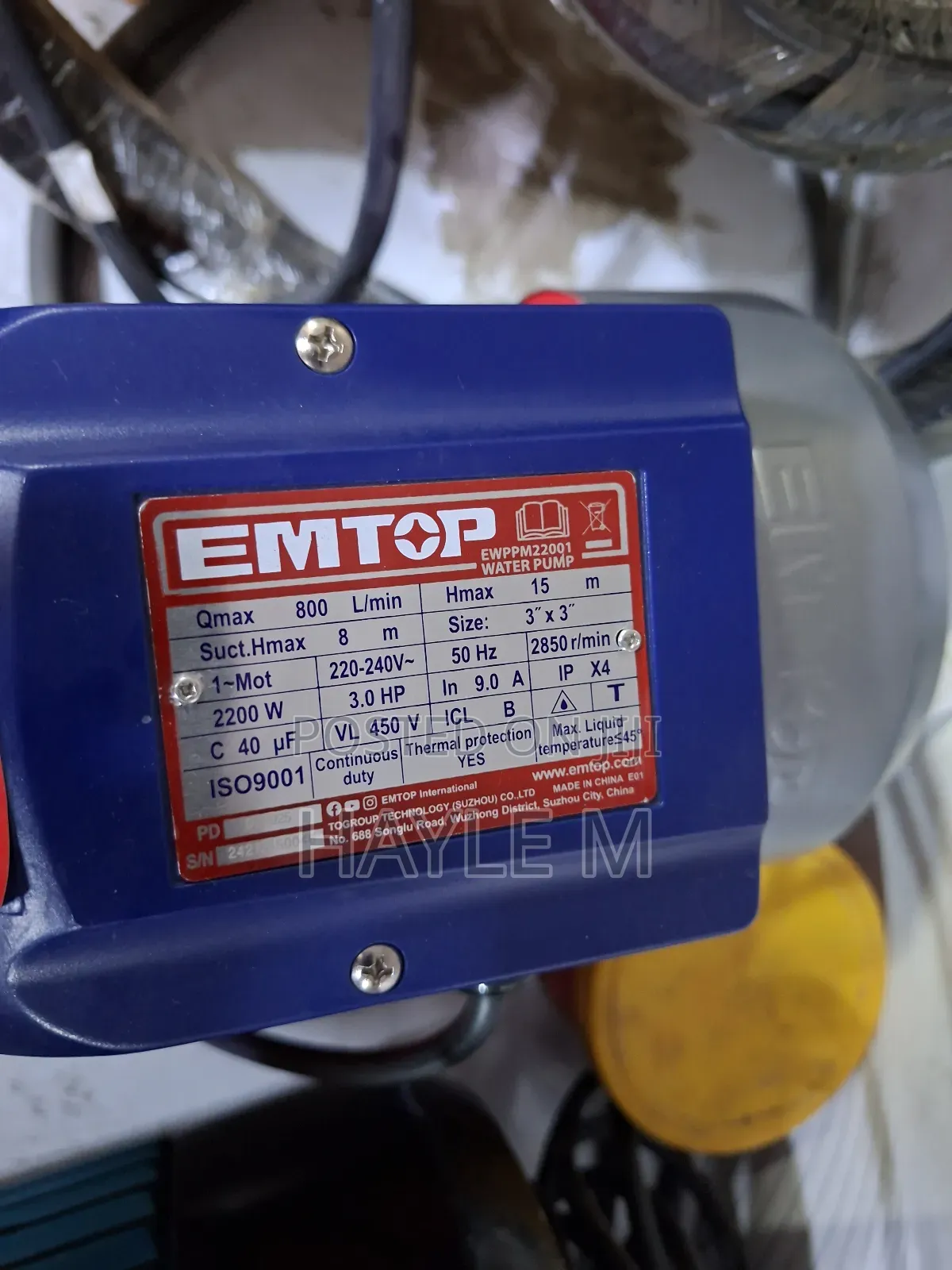 Emtop Water Pump