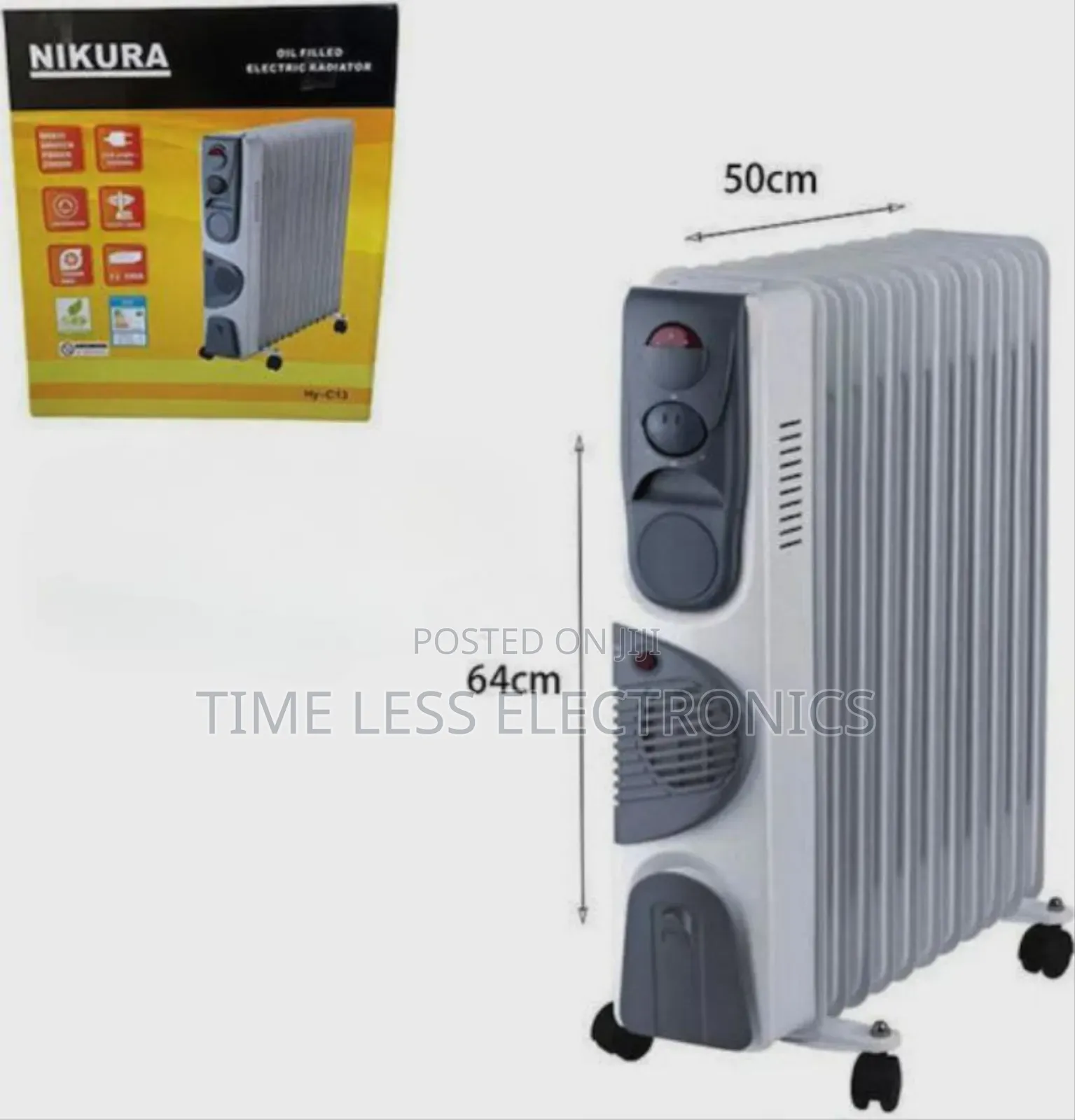Nikura Oil Heater 13 Fin With Fan – Powerful, Fast Cozy Heating!