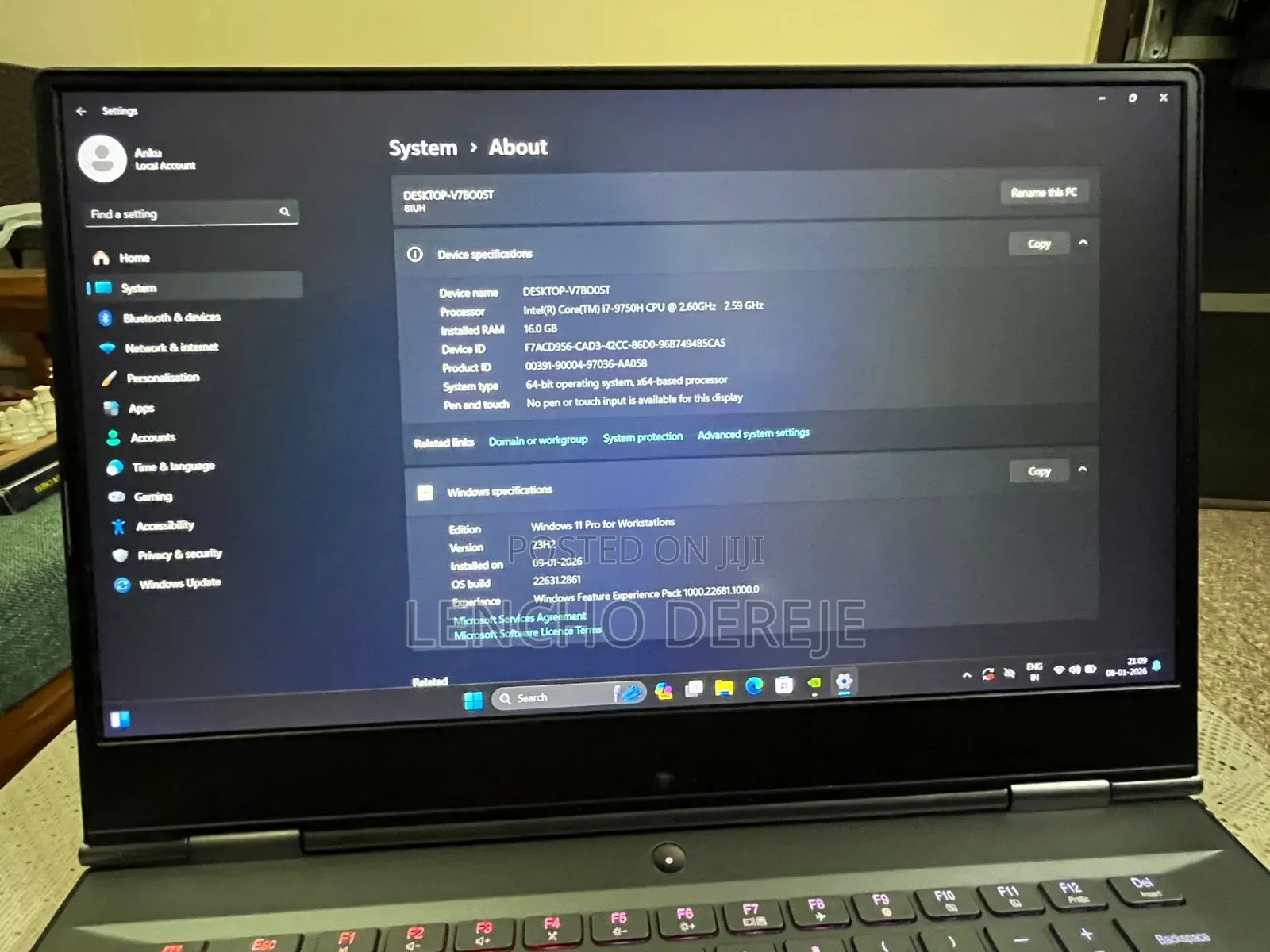 New Laptop Lenovo Legion Y740 16GB Intel Core I7 SSD 1T