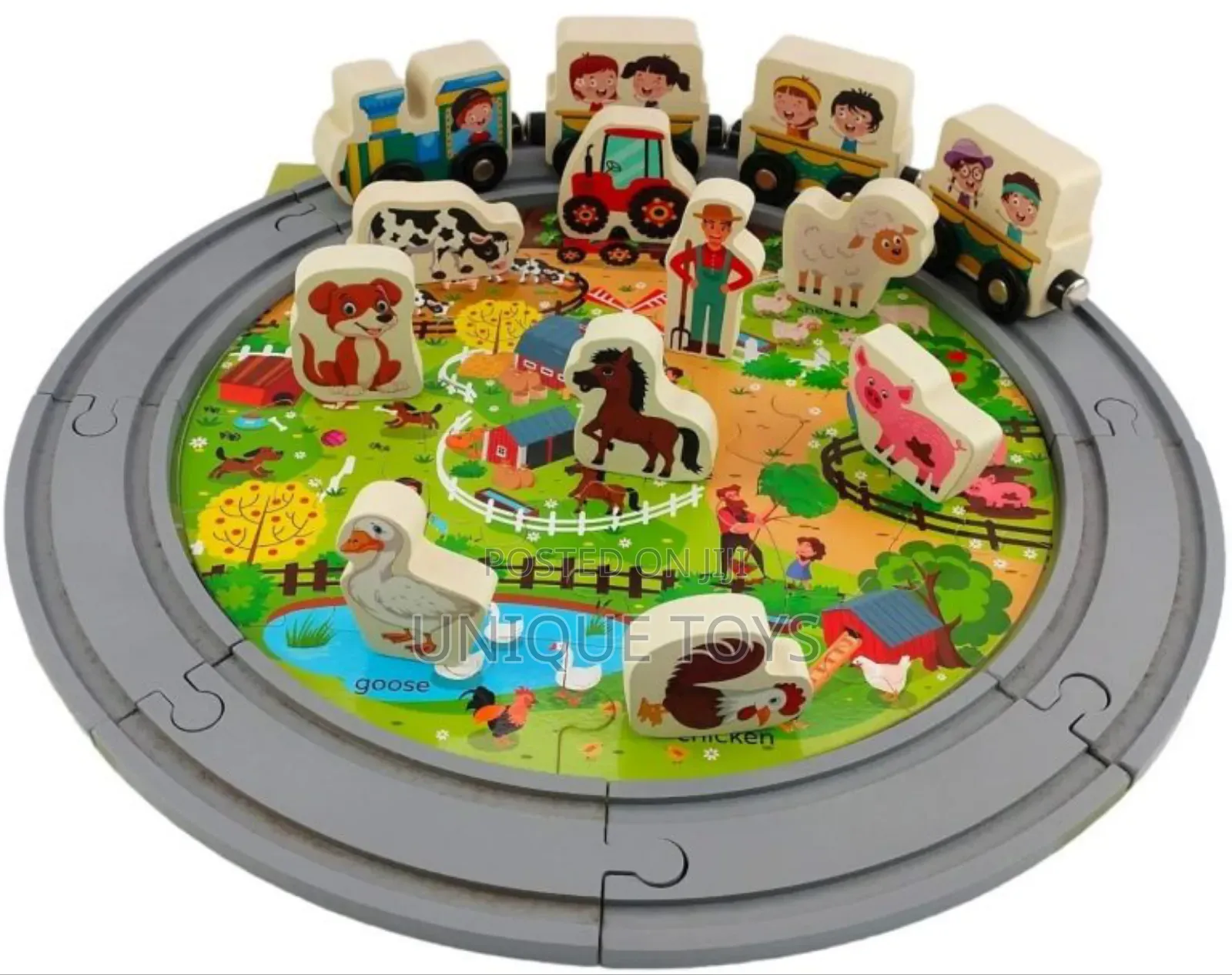 Farm Wooden Set 3-in-1: Train | Animals | Puzzle