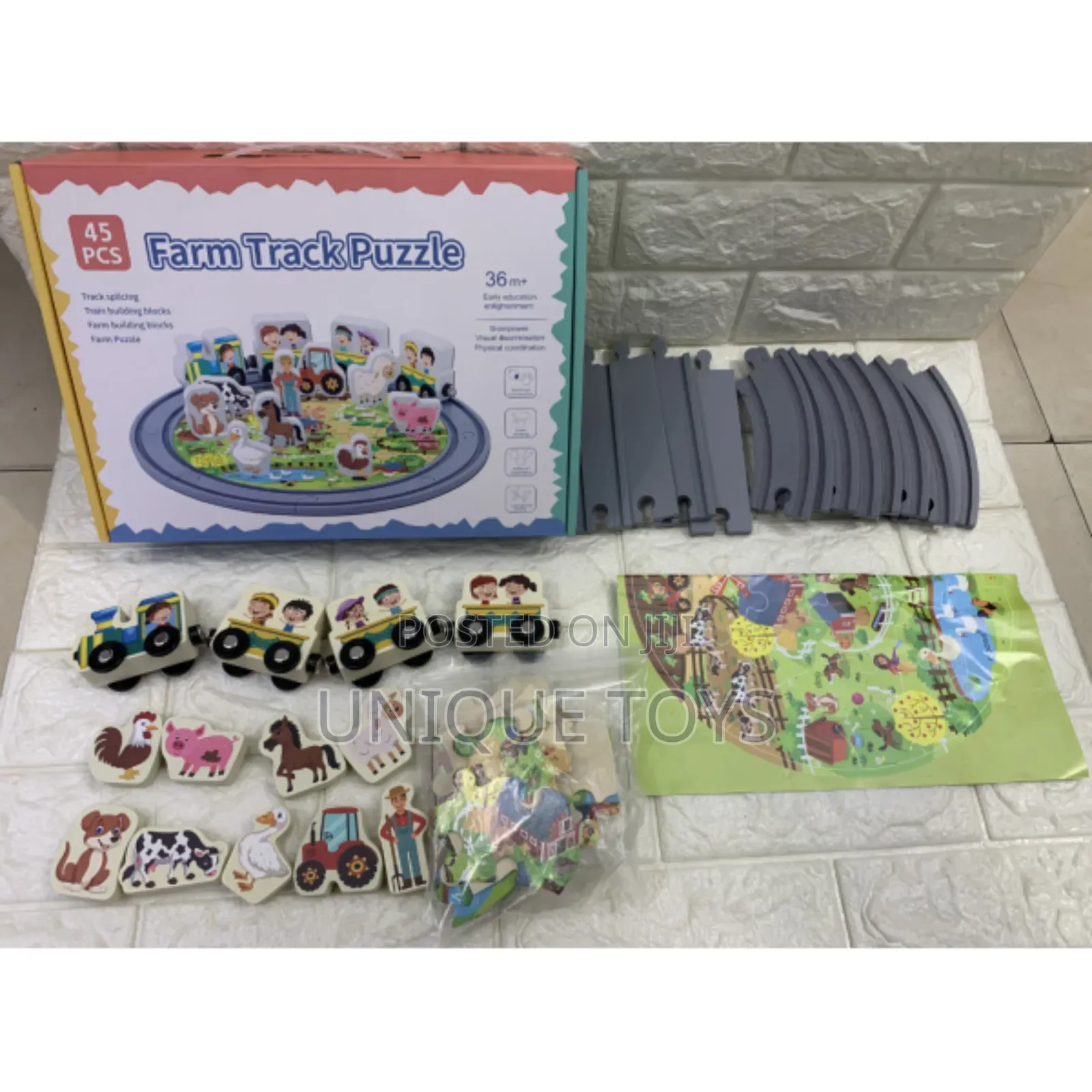 Farm Wooden Set 3-in-1: Train | Animals | Puzzle