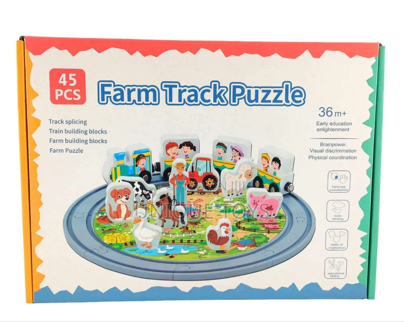 Farm Wooden Set 3-in-1: Train | Animals | Puzzle