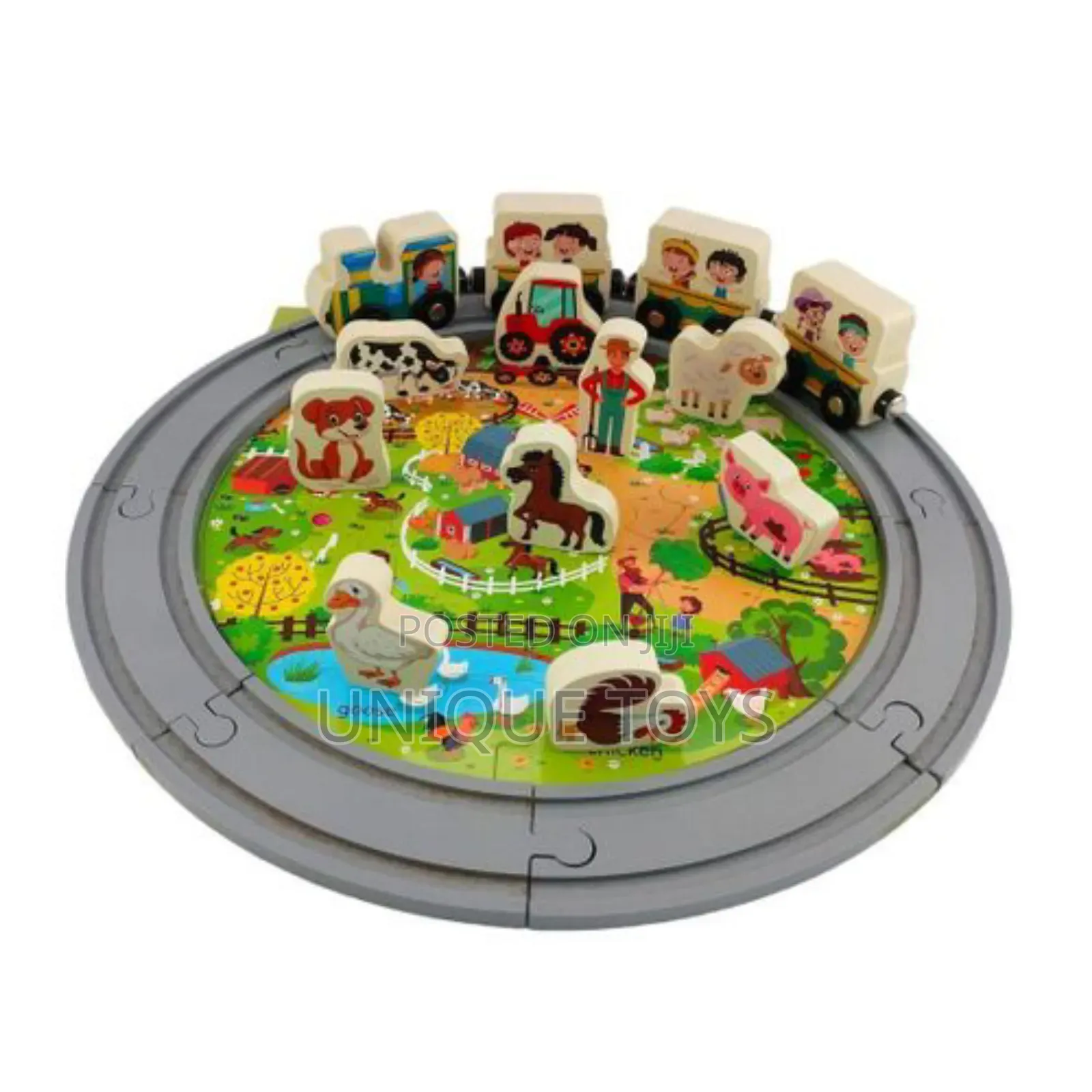 Farm Wooden Set 3-in-1: Train | Animals | Puzzle