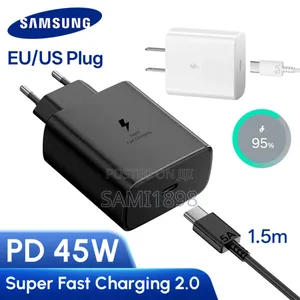 “Original Samsung 45w Fast Charger – Type-C, Eu/Us Adapter ”