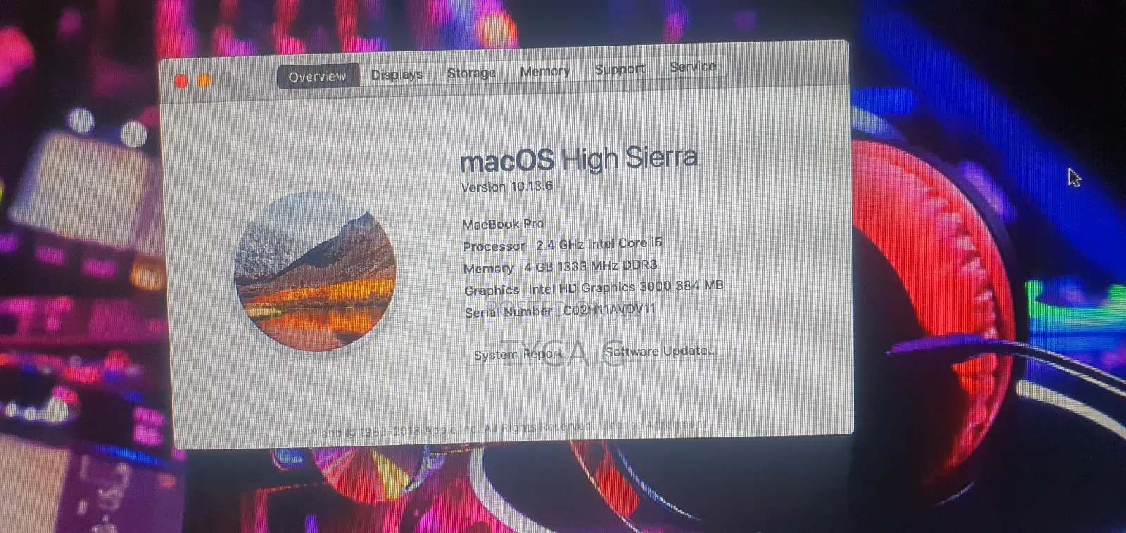 Laptop Apple MacBook Pro 2011 4GB Intel Core I5 HDD 256GB