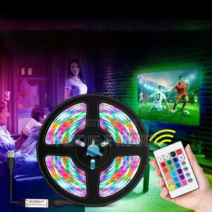 Porodo Blue Sound Reactive RGB Strip Light With Remote Control