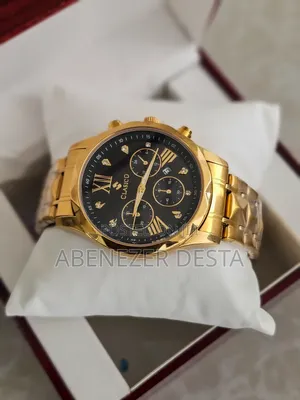 Gold-Tone Stainless Steel "Clasico" Chronograph Watch.