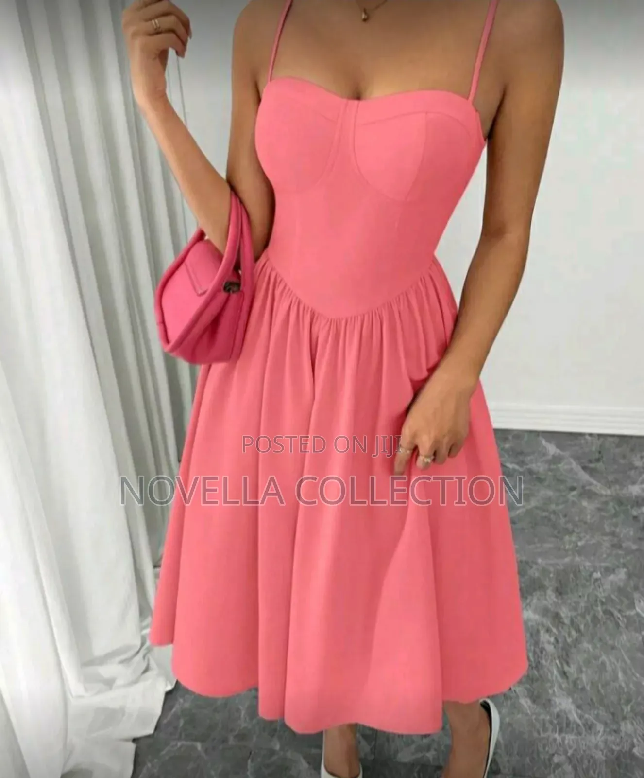Versatile Backless Cinched Waist Flared Dress