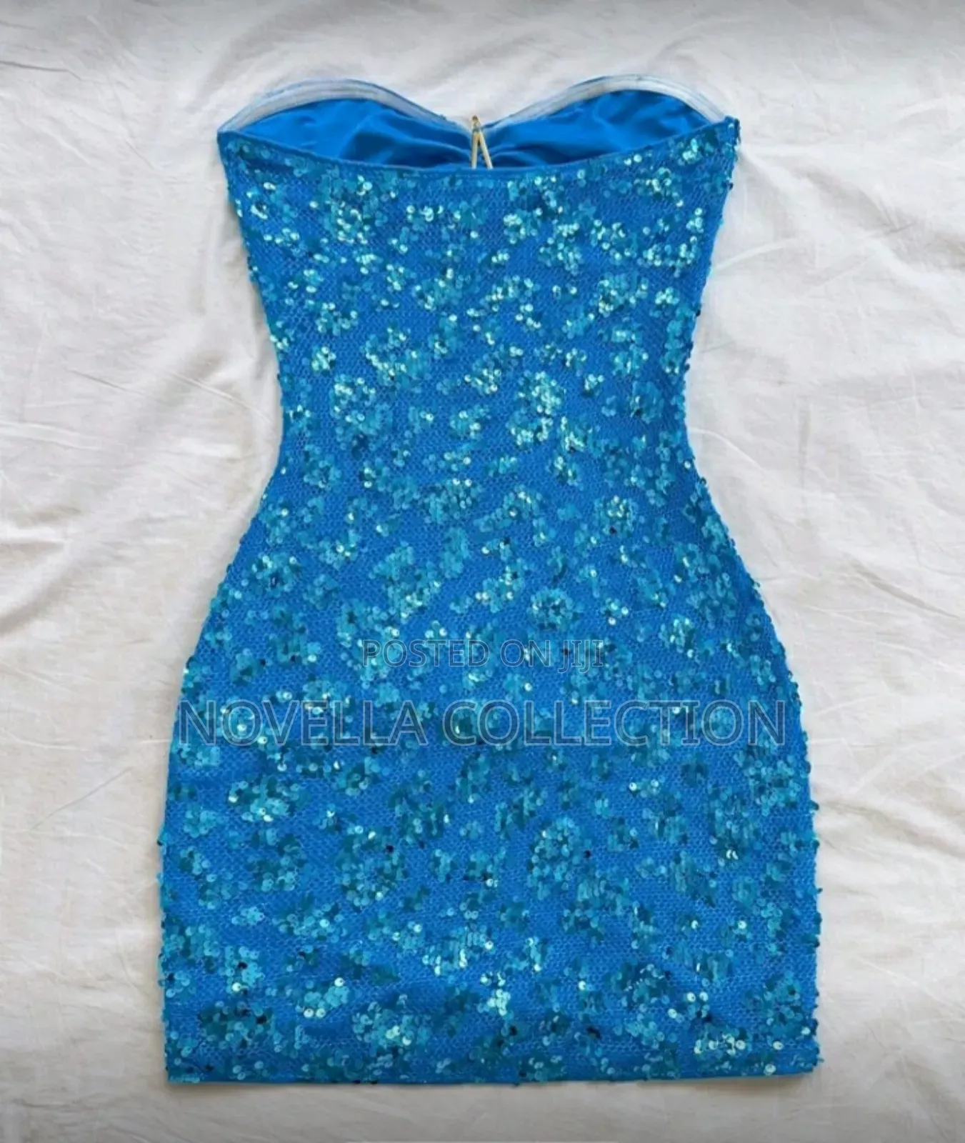 Women's Sexy Strapless Ruched Metal Starfish Decor Bodycon Mini Dress