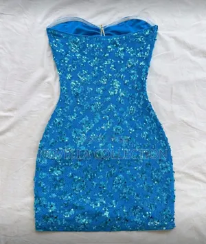 Women's Sexy Strapless Ruched Metal Starfish Decor Bodycon Mini Dress