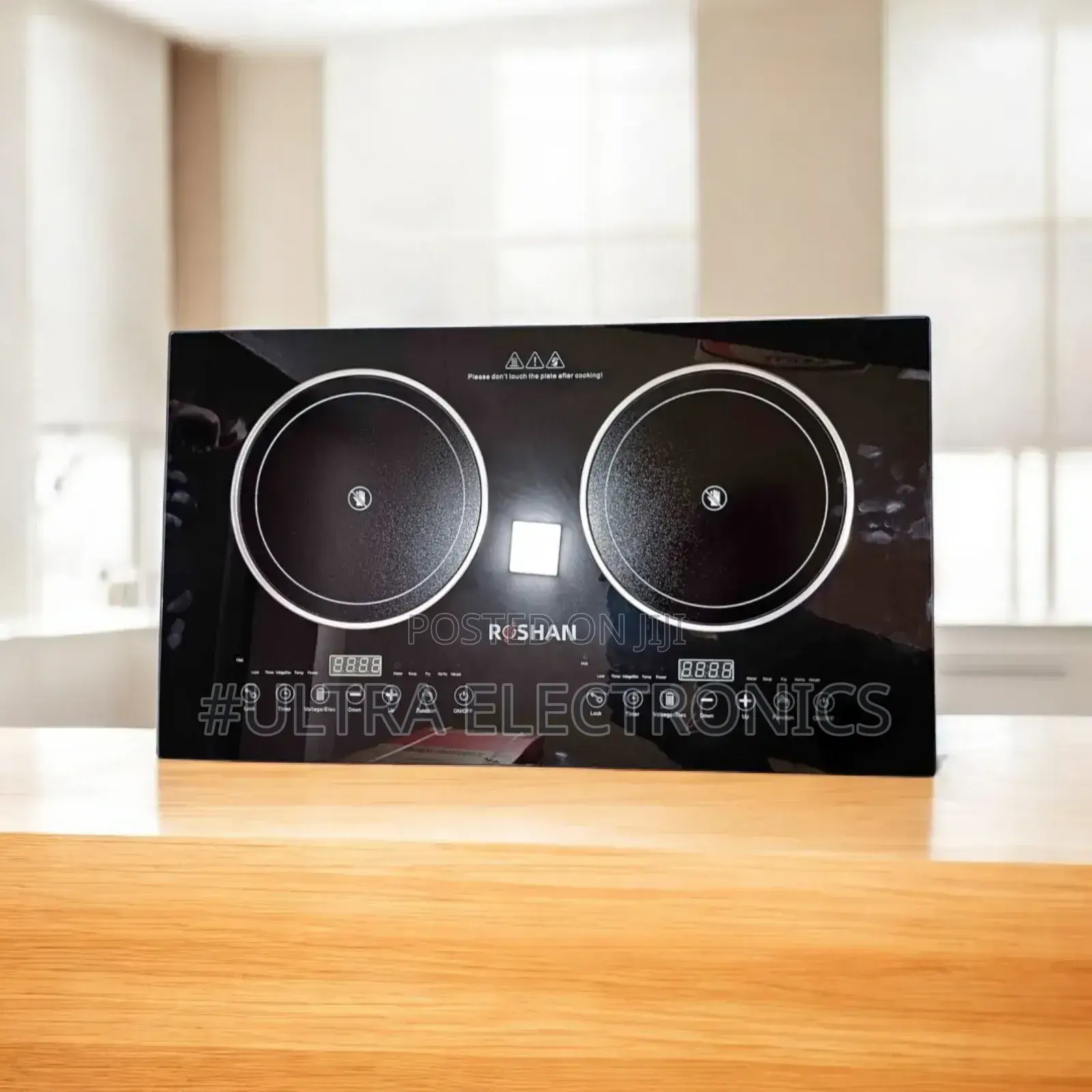 Roshan Digital Electric Stove.It Features A Dual-burner,Touch-control