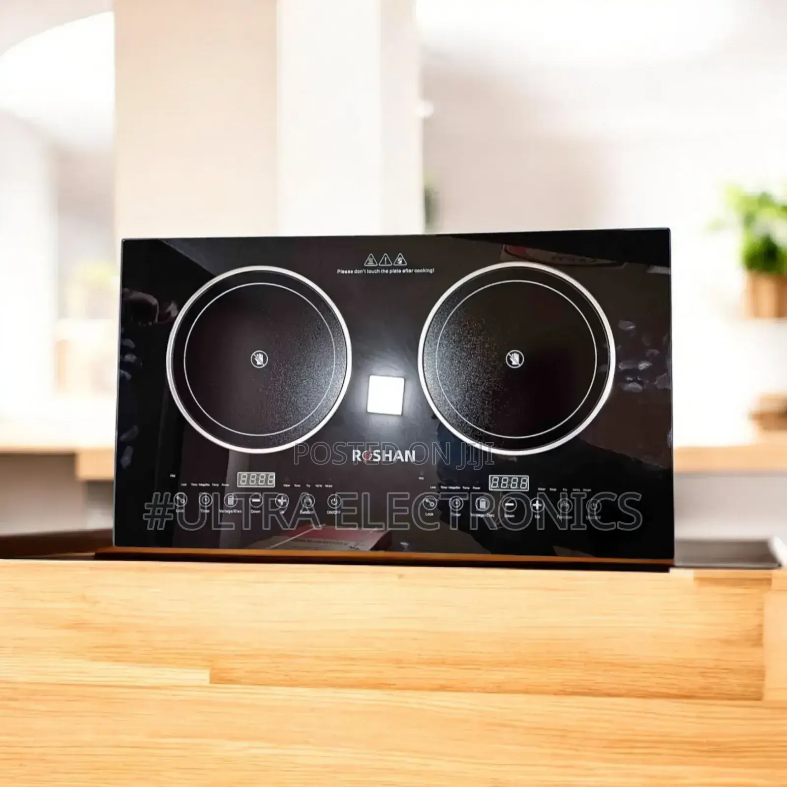 Roshan Digital Electric Stove.It Features A Dual-burner,Touch-control