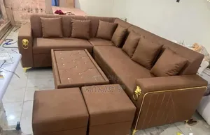 Suget Style Sofa With Table Fully Leather