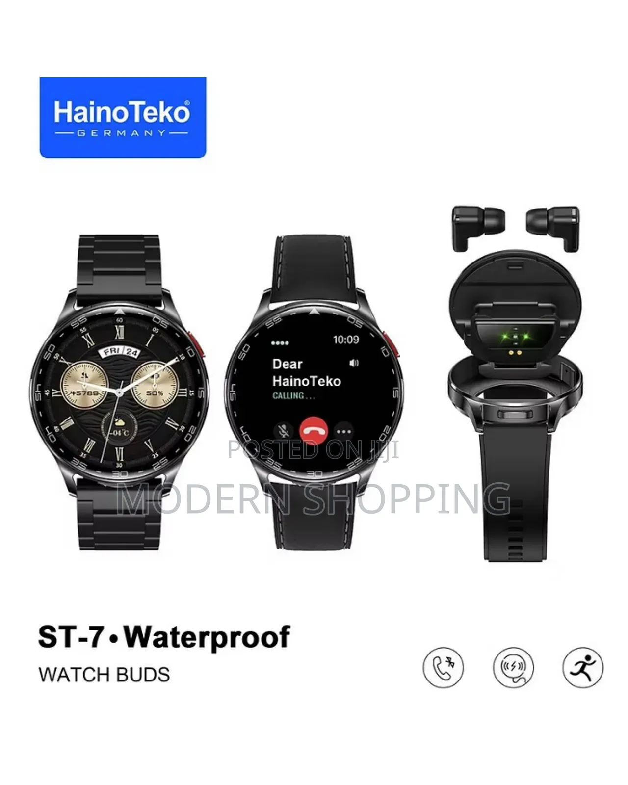 Hainoteko St-7 Smartwatch With Earbuds