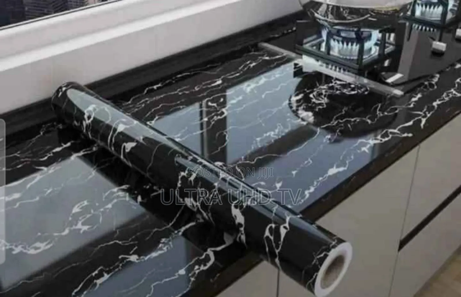 Roll Of Black Marble Self-adhesive Contact Paper (Also Known As