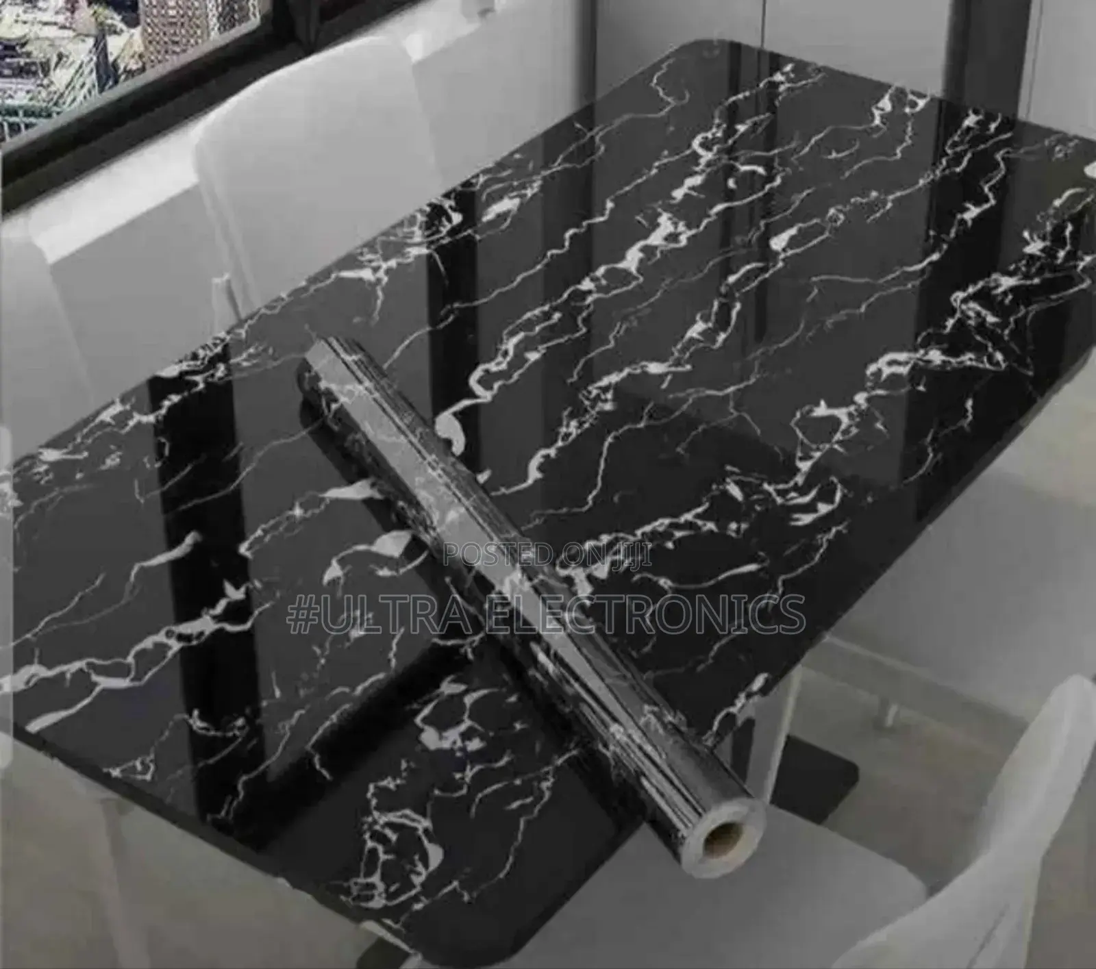 Roll Of Black Marble Self-adhesive Contact Paper (Also Known As