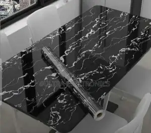 Roll Of Black Marble Self-adhesive Contact Paper (Also Known As