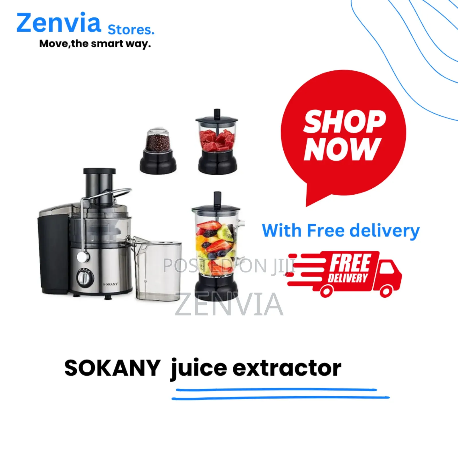 Sokany Juice Extractor 🔴- Free Delivery |የሶካኒ ጁስ መፍጫ 4-በ-1