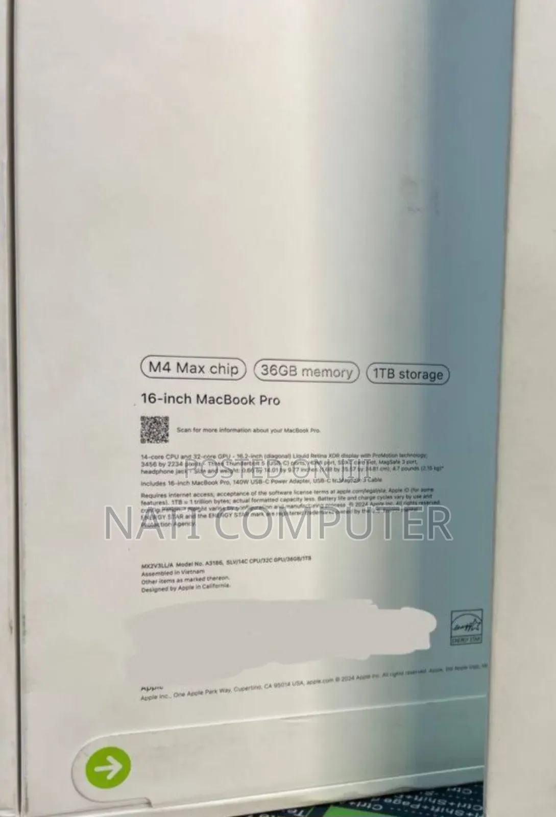 New Apple MacBook Pro 2024 M4 Max 14-Inch 36GB Apple M4 Max SSD 1T