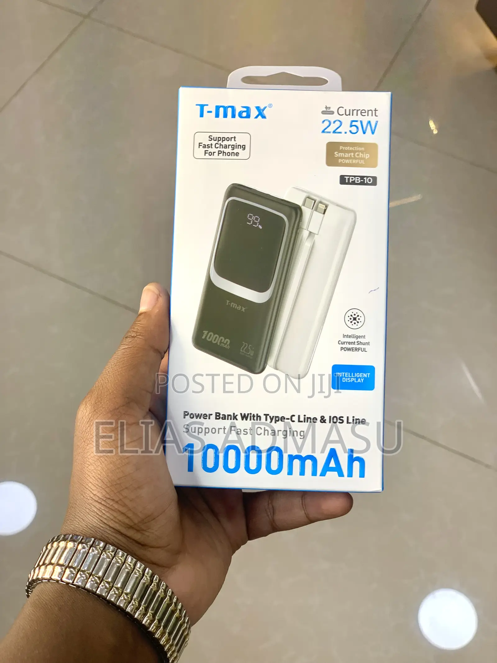10000 Mah Power Bank With Type C and Ios Line