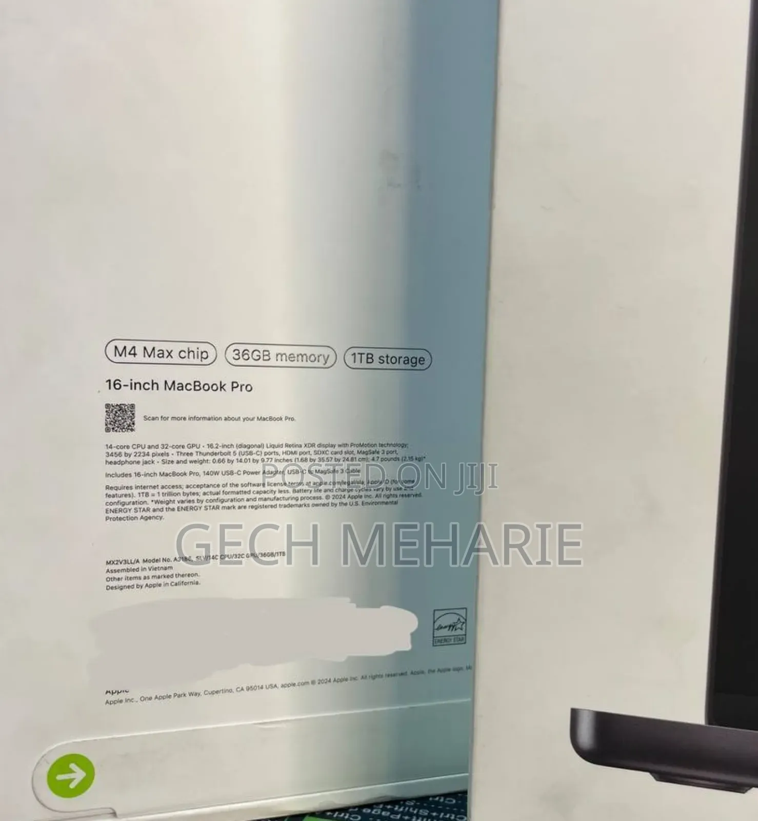 New Apple MacBook Pro 2024 M4 Max 16-Inch 36GB Apple M4 Max SSD 1T