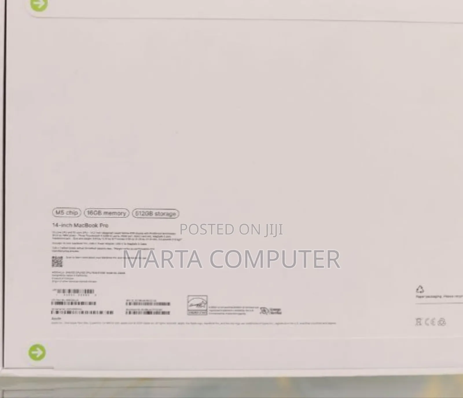 New Laptop Apple MacBook Pro 16GB Apple M5 SSD 512GB