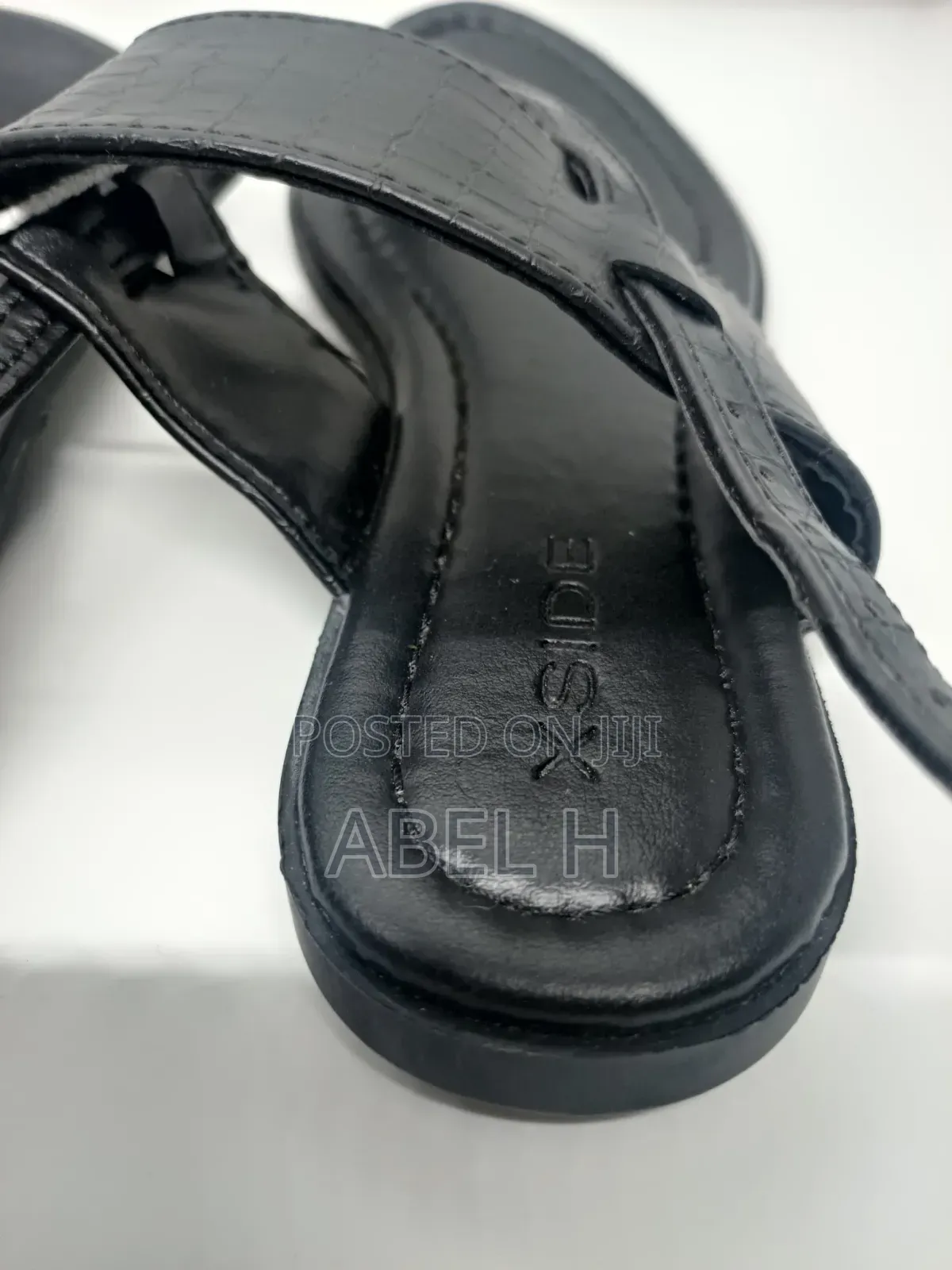 Black Snake Patterned Heeled Sandals