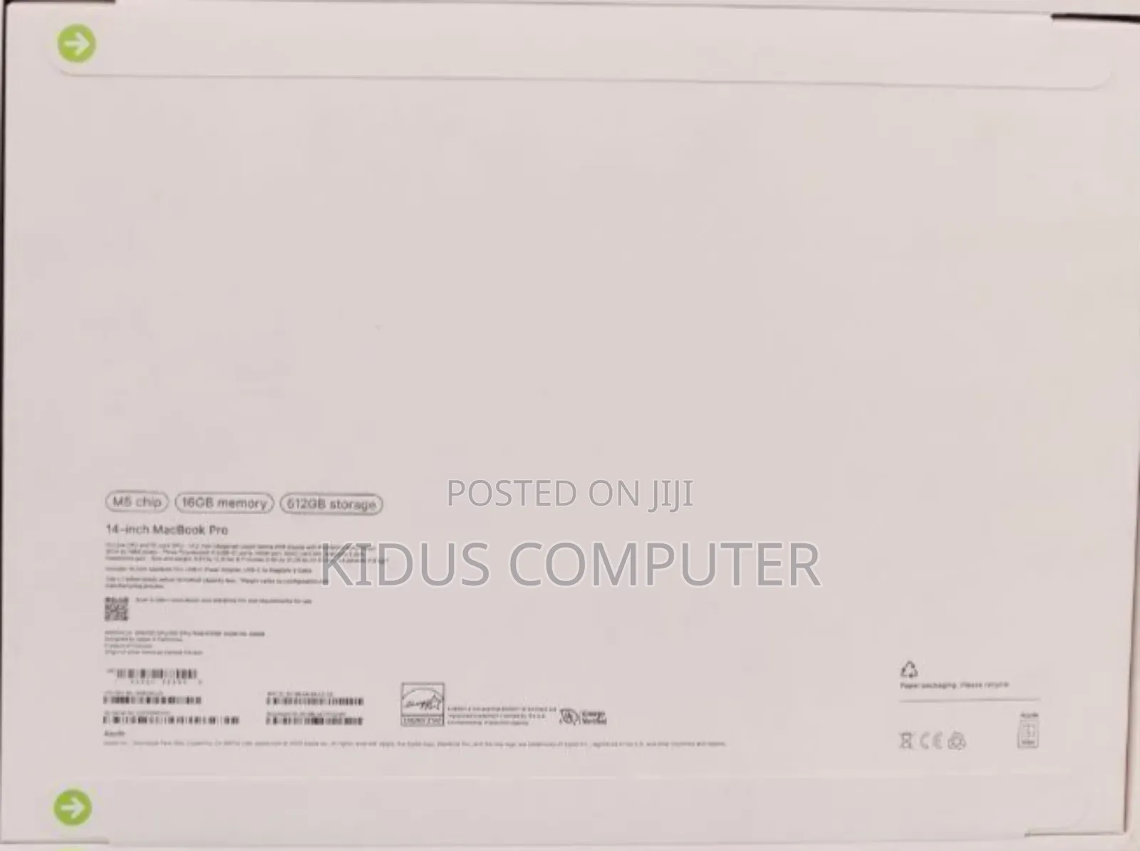 New Laptop Apple Macbook Pro 2025 M5 14-Inch 16GB Apple M5 SSD 512GB