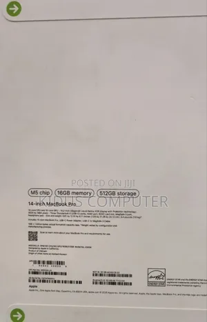 New Laptop Apple Macbook Pro 2025 M5 14-Inch 16GB Apple M5 SSD 512GB