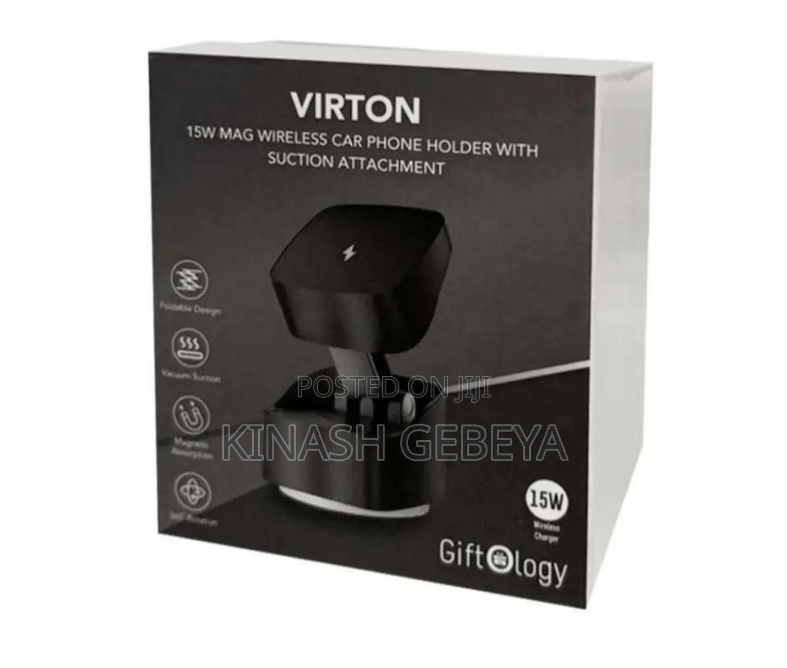 2in1 Virton Magnetic Car Phone Holder With Wireless Charger