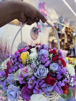 Mixed Rose Flower Basket