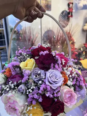 Mixed Rose Flower Basket