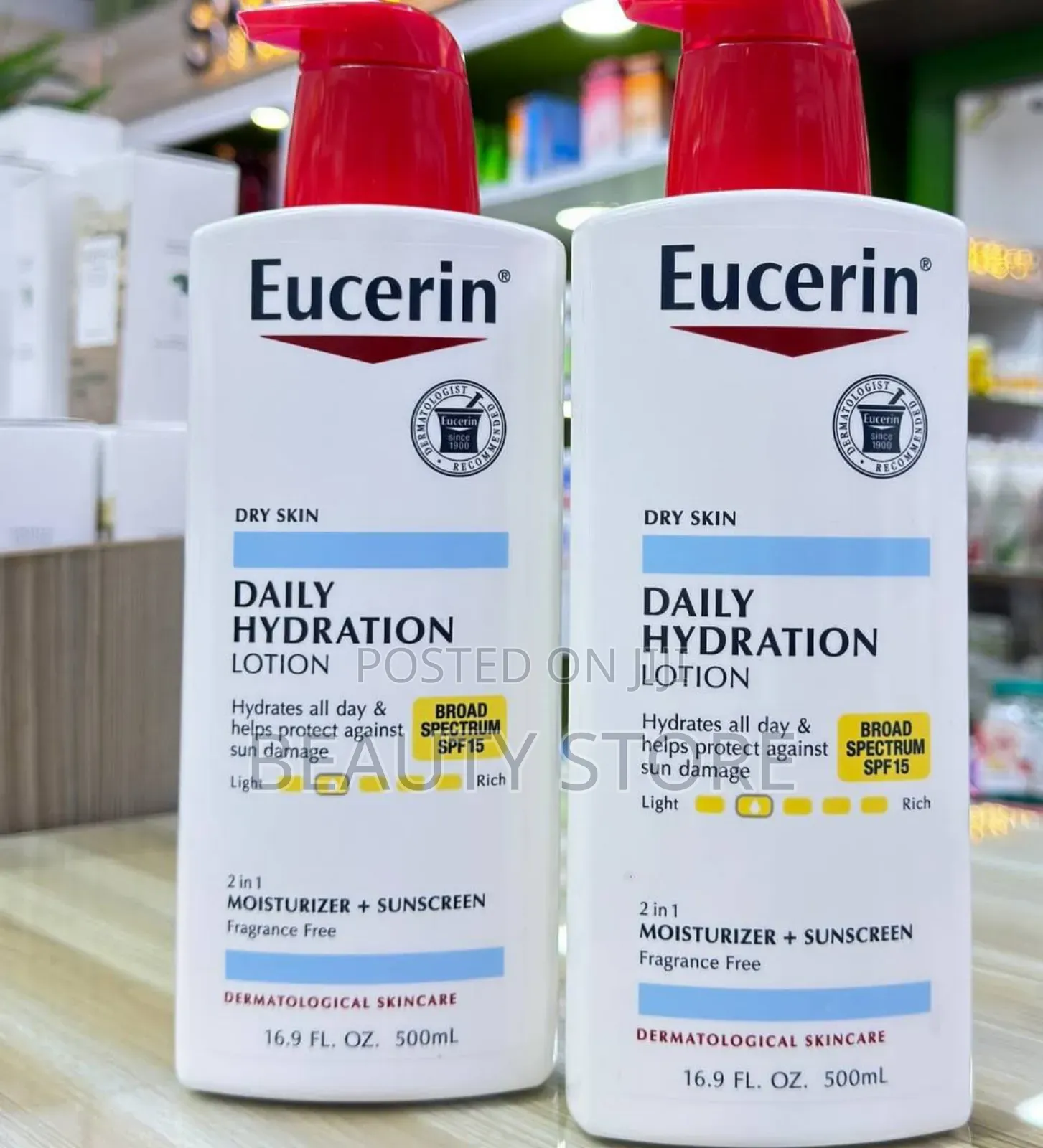 Eucerin Daily Hydration Broad Spectrum SPF 15 Body Lotion.