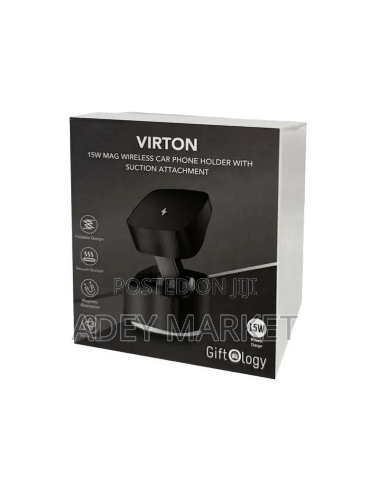 Virton Magnetic Car Phone Holder And 15w Wireless Charger