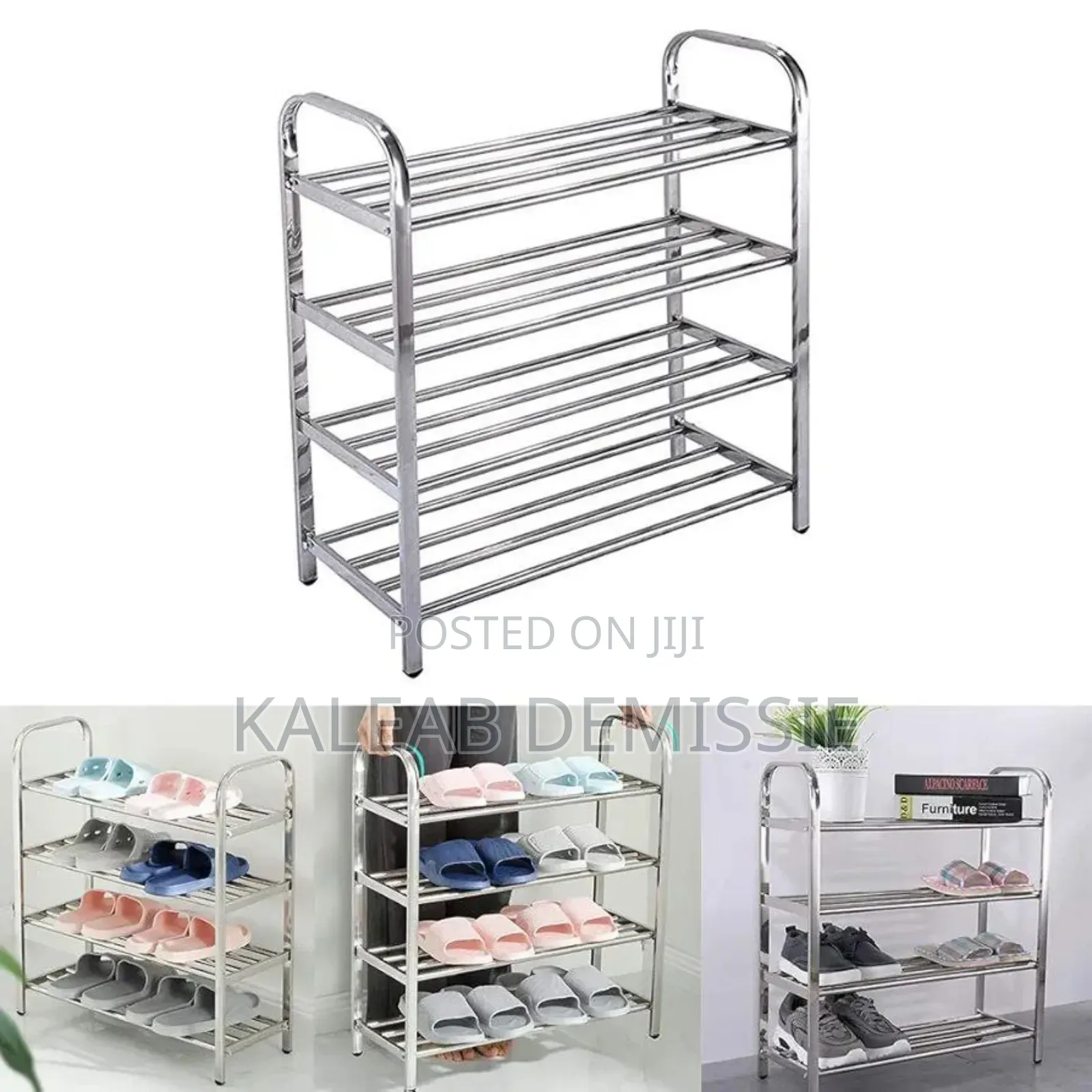 ባለ 4 ደረጃ ጫማ መደርደሪያ 4 Layer Stainless Steel Shoes Rack