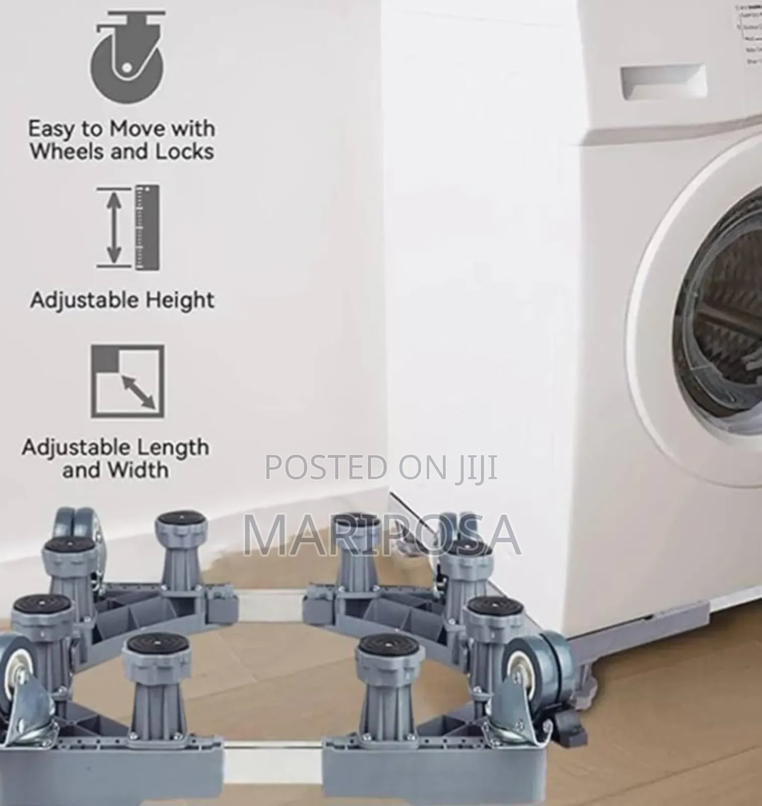 Adjustable Washing Machine Stand With Heels