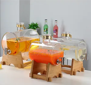 Glass Dispenser Jar With Bamboo Stand