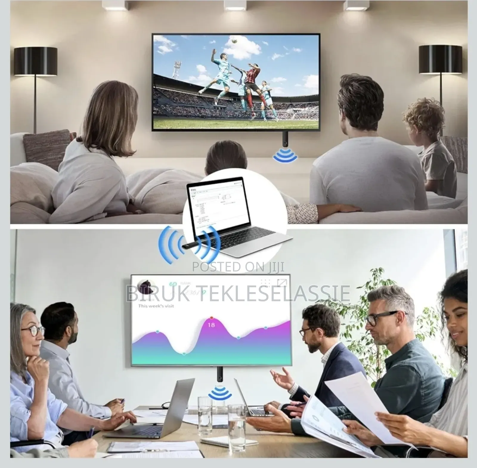 Lemorele Hd Hdmi Wireless Transmitter Receiver Display Dongle- New