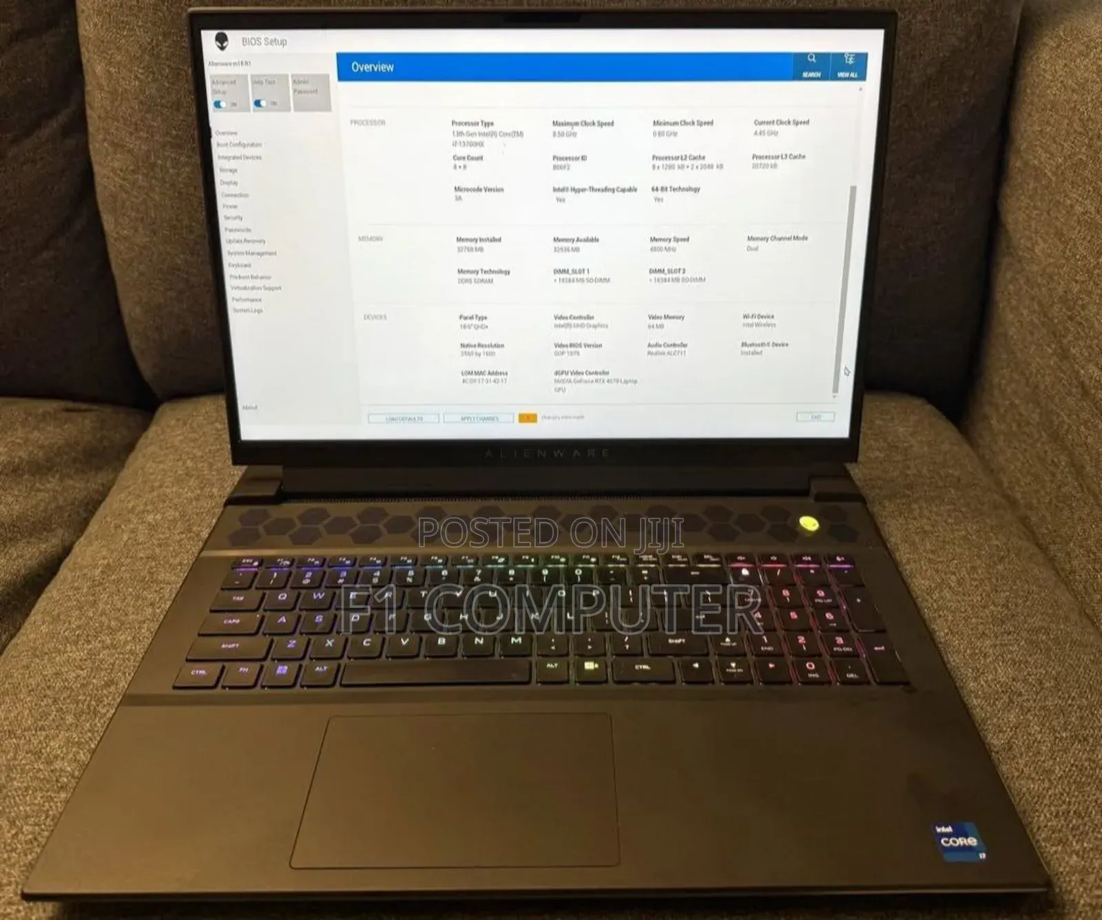 New Laptop Dell Alienware 18 Area-51 32GB Intel Core I7 SSD 2T