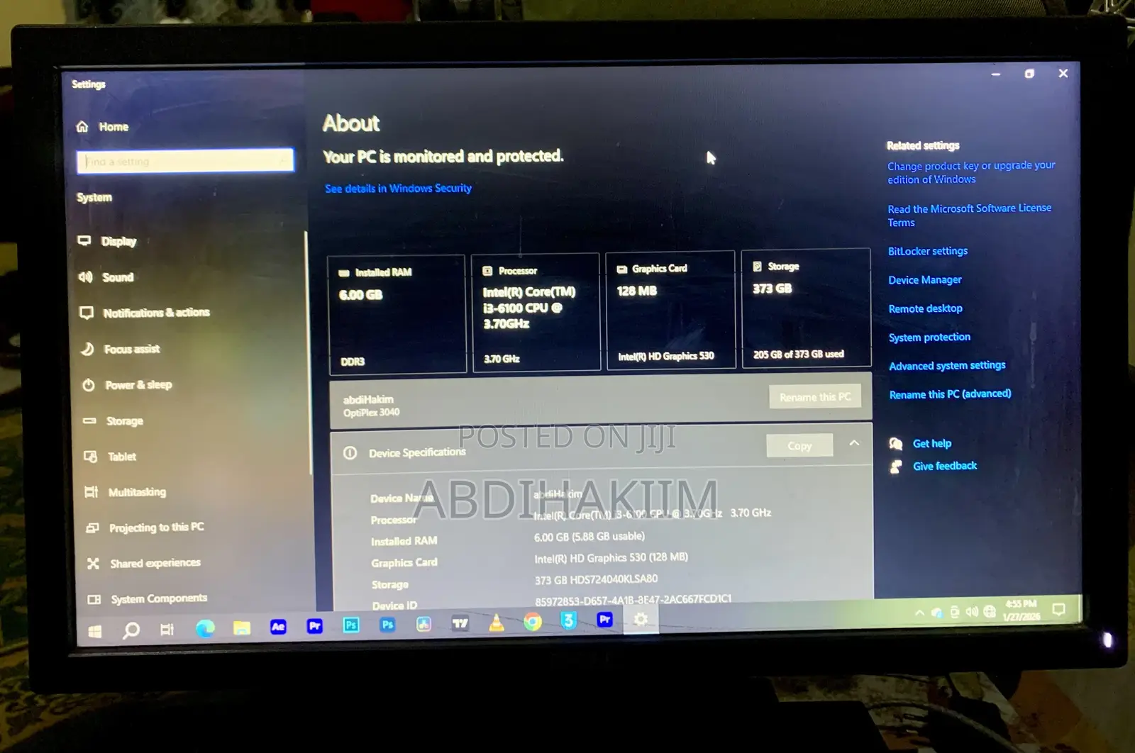 Desktop Computer Dell Optiplex 3040 6GB Intel Core I3 HDD 350GB