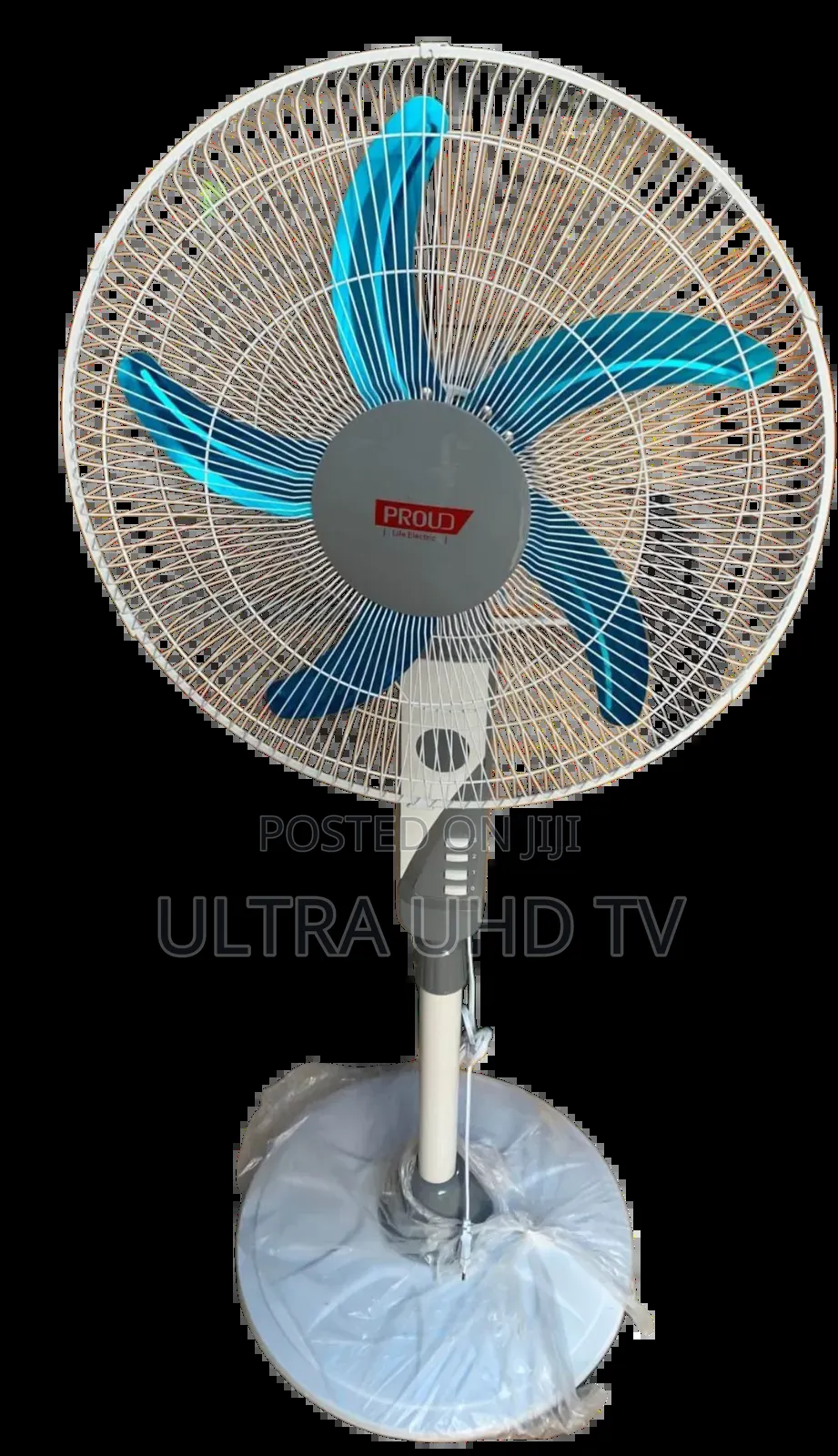 Proud Ceramic 5-Wing Pedestal Fan. Features 5 Powerful Blades